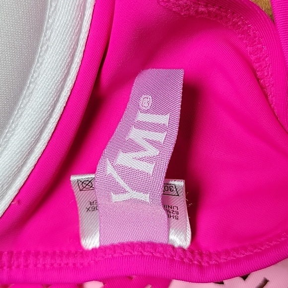 YMI Pink Padded Laser Cut Halter Bikini Top - Picture 4 of 5